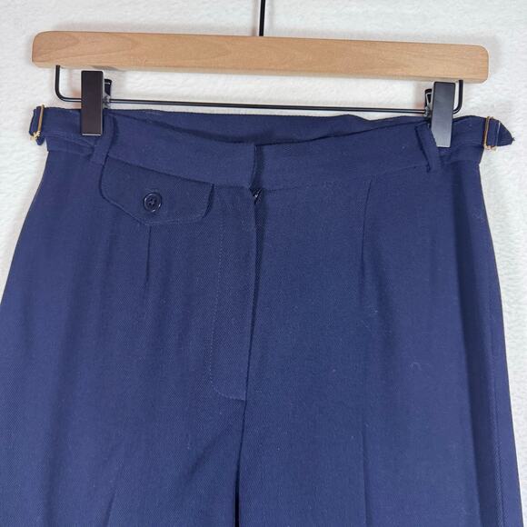 Lauren Ralph Lauren Wool Blend High Rise Dress Pant Corpcore Career Navy 4Petite - Picture 4 of 14